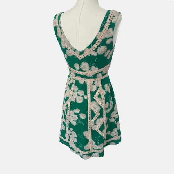 Maeve Anthropologie Emma Dandelion Print Dress Green Floral Size 10 Feminine - Image 8