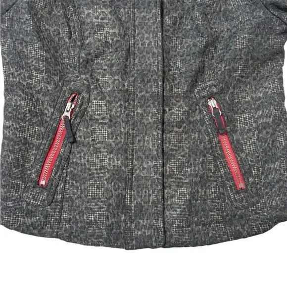 We The Free Moto Jacket‎ Leopard Print Red Trim Pockets Full Zip Size 2 - Image 9