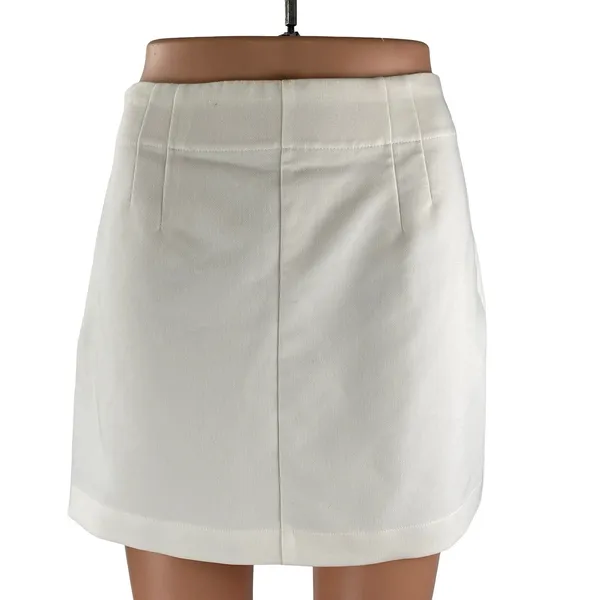 Abercrombie & Fitch Women's White Pull On High Waist A Line Mini Skirt Size S - Image 2
