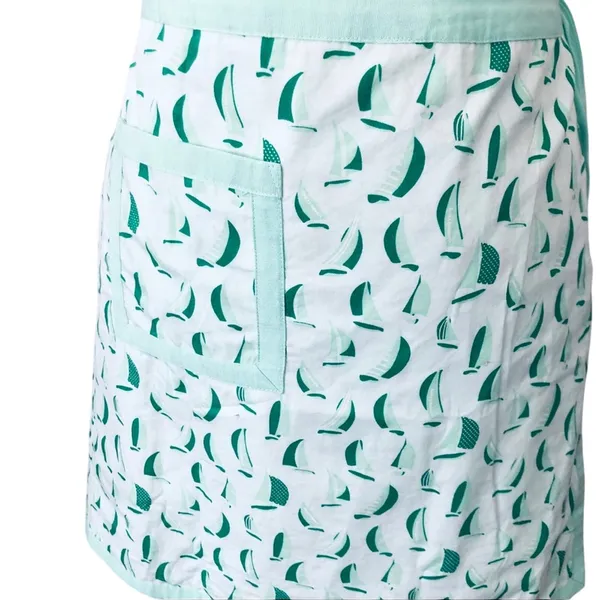 Vineyard Vines Bermuda Reversible Wrap Mini Skirt Sailboat Print Pink Green 4 - Image 3
