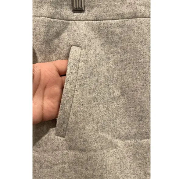 J.Crew Light Gray Marled Wool Blend Front Zip Pockets Mini Skirt - Image 3