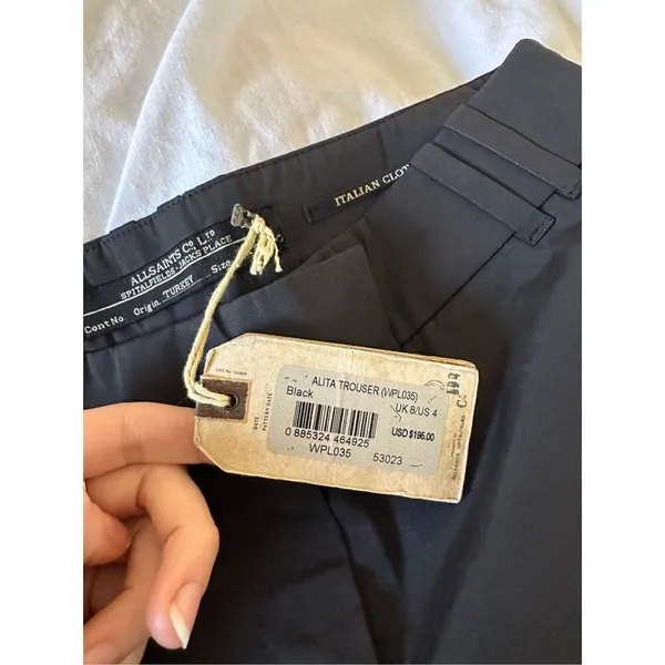 NWT AllSaints Black Alita trousers Size 4 - Image 2