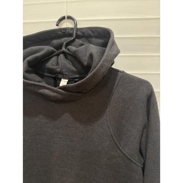 Lululemon Scuba Pullover Hoodie Womens 0 Black Silver Metallic Cropped LW3GE3S - Image 4