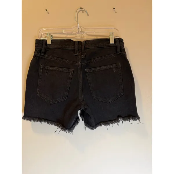 We The Free Free People Black High Rise Distressed Denim Cut Off Shorts 25 - Image 3