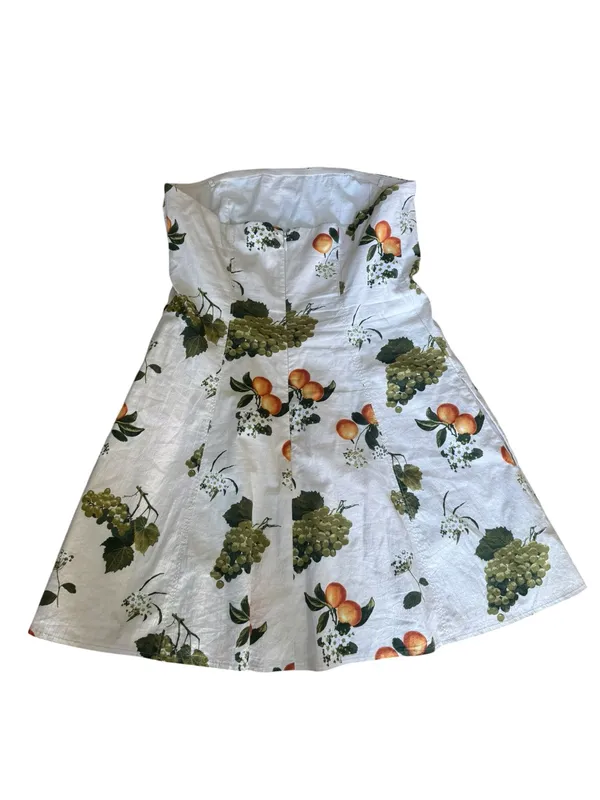 Abercrombie & Fitch Mila Strapless Mini Dress Cream Floral L - Image 5
