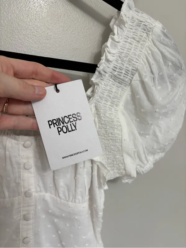 NEW Princess Polly Shir Thing Top in White - Size US 0 - Image 5