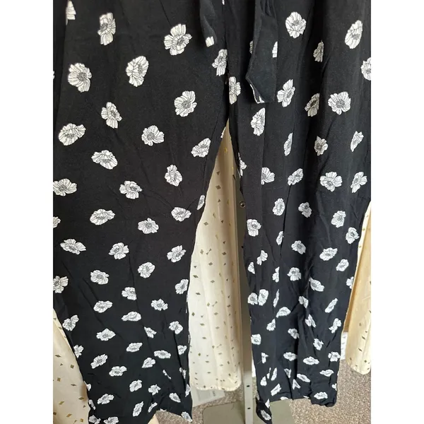 BeBop Juniors Hawaiian Floral Self Tie Sash Belt Wide Leg Pants L - Image 3