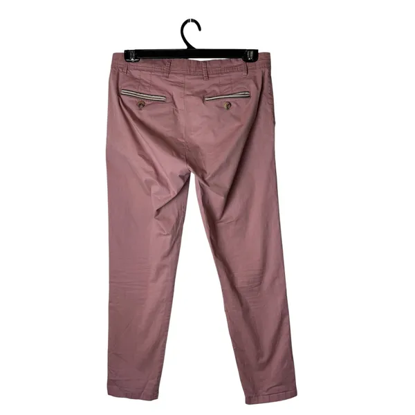 El Ganso Chino Pants Women 8 Pink Slim Straight Twill‎ Trouser Preppy Career - Image 3