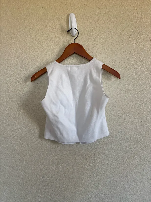 White button up crop top Size M - Image 4