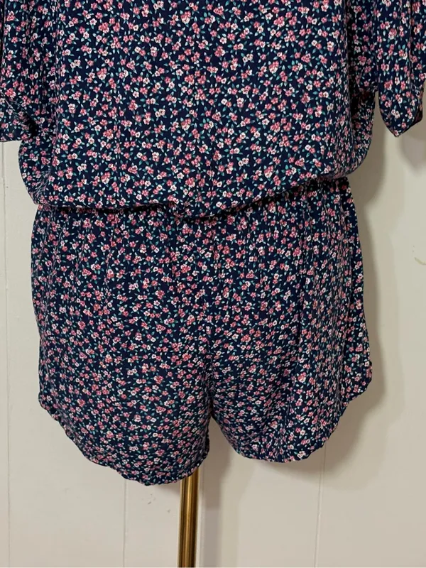 Rails Minka Wildflower Floral Tie Front Romper Navy Size S - Image 9