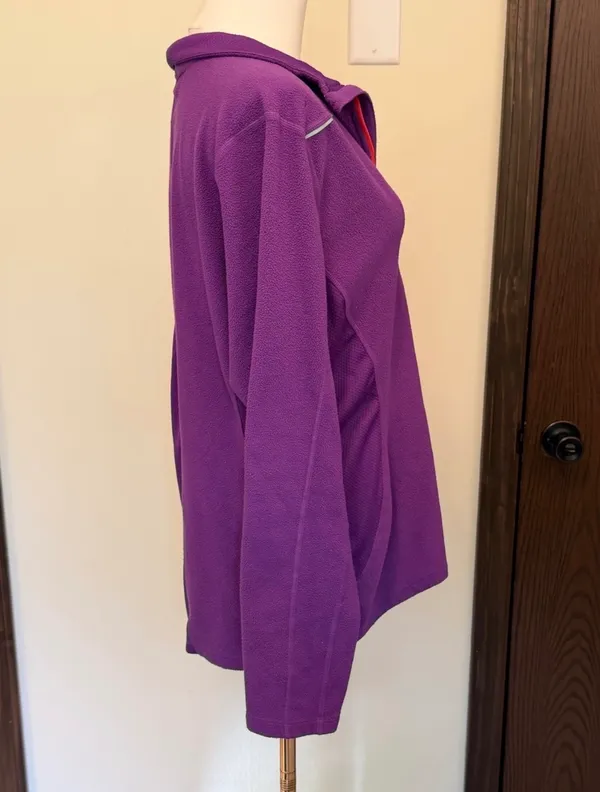 The North Face pullover purple quarter zip fleece jacket - Image 4