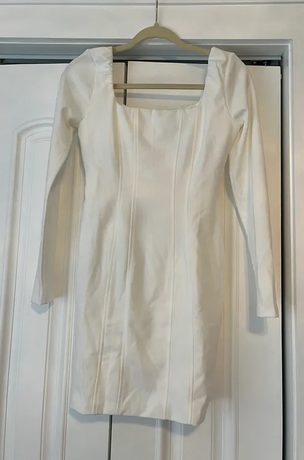 Princess Polly White Long Sleeve Dress - Image 2