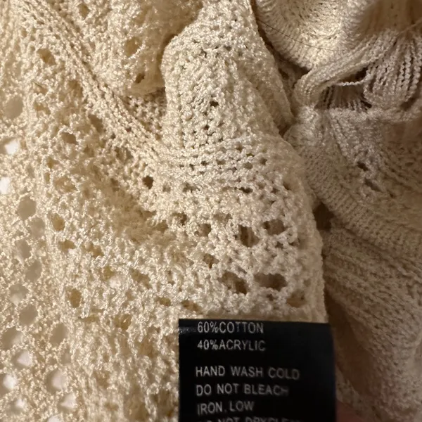 POL Cream Oversized Cap Sleeve Cardigan with Fringe - NWOT - Size S - Image 6