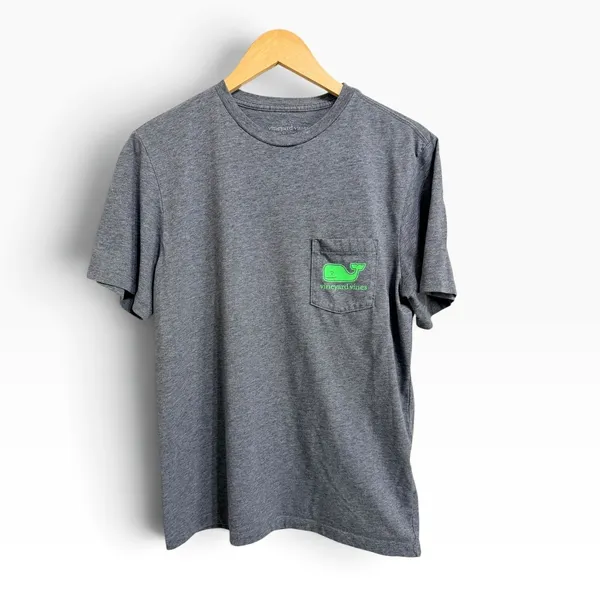 Vineyard Vines Cotton Preppy Coastal Whale Graphic Tee Grey Small - Image 3