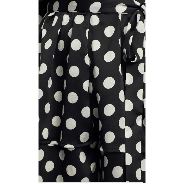 Lulus Women’s Polka Dots Satin Ruffled Romper‎ Elegant Glam Cocktail Size Small - Image 6