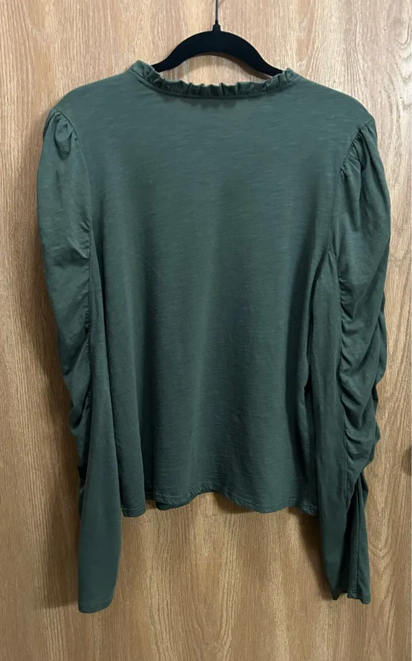 Maeve by Anthropologie Ruched Long Sleeve Ruffle Top - Image 2