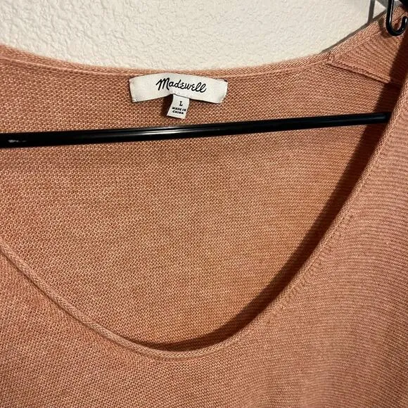 Madewell‎ Heather Rose Pink Scoop Neck Kimball Pullover Sweater - Large - Image 4