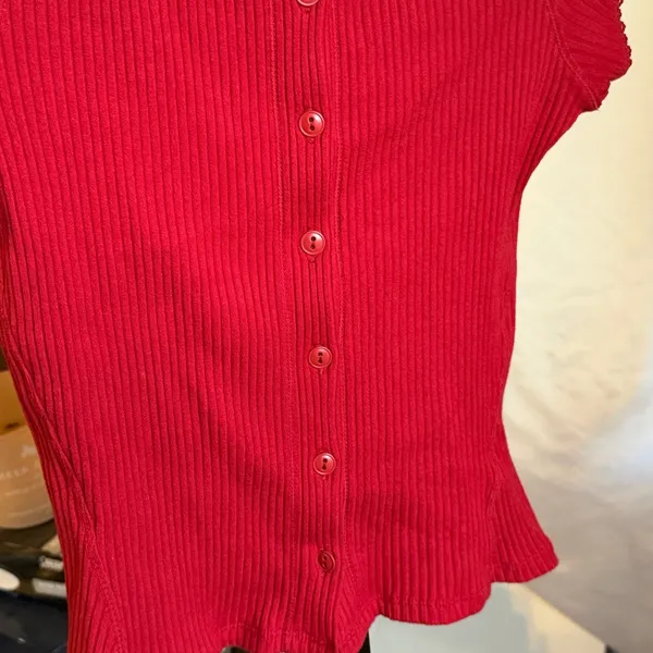 Free People Scarlet Ribbed Knit Top Size Medium Most Wanted Cardi - Image 4
