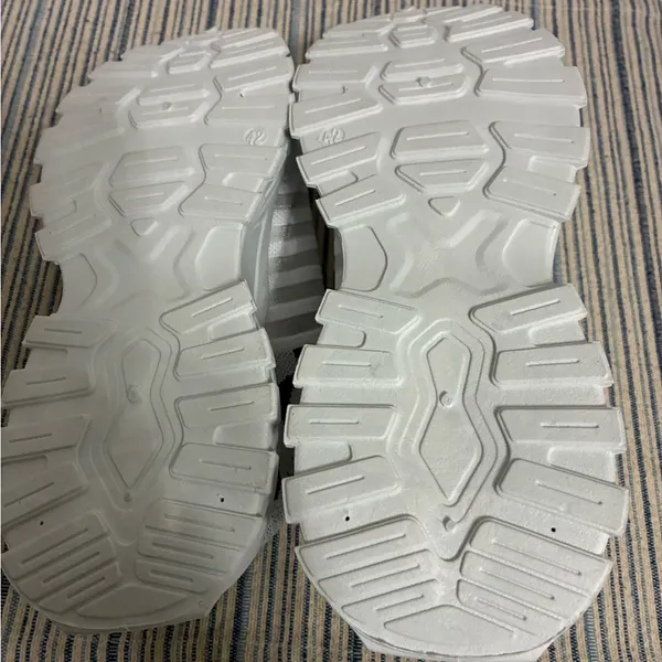 White and Black Patterned slip on Sneakers NWOT Size 10 - Image 4