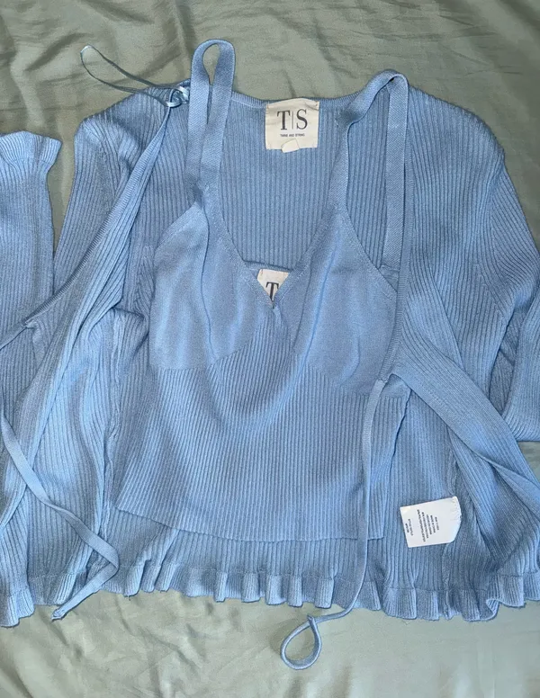 Twine & String ribbed Cardigan & cami set - Image 2