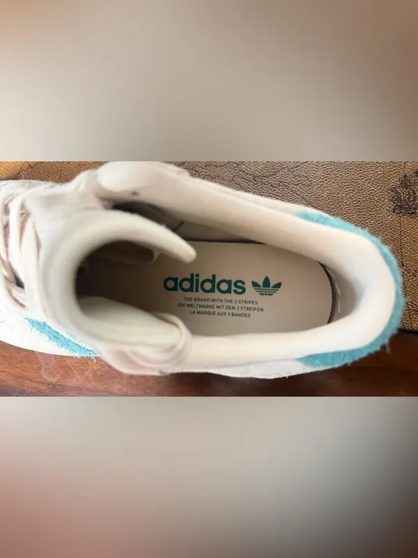 Adidas RIVALRY LUX LOW sneakers off white/teal color size M6/W7. (No Box) - Image 7
