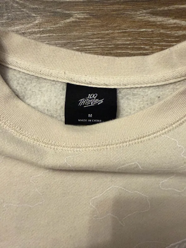 100 Thieves Topographic Contour Map Fleece Crewneck Sweatshirt Medium - Image 4