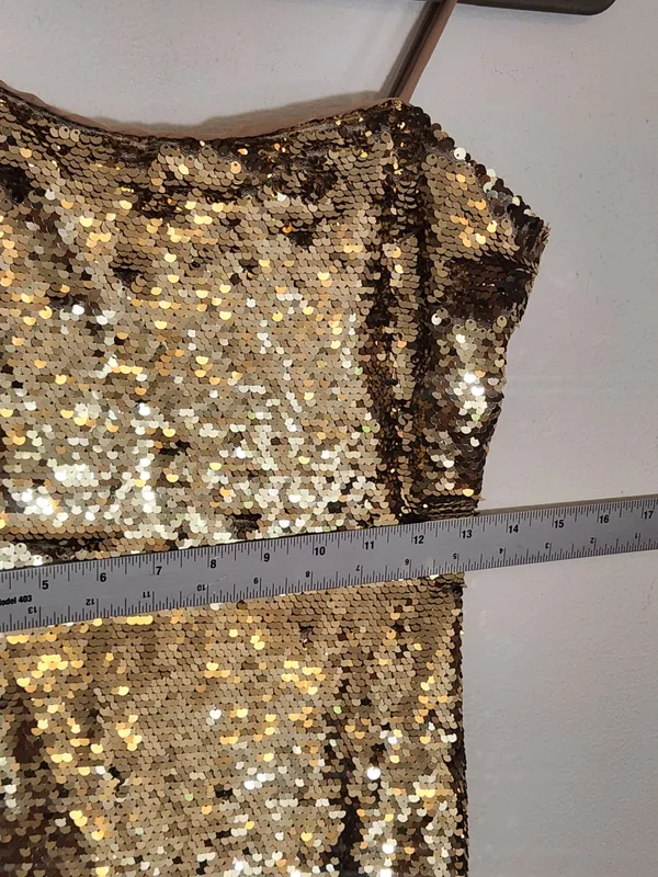 Gianni Bini Gold Sequin Midi Slip Dress Size Small NWT Sequin Cocktail Dress - Image 7