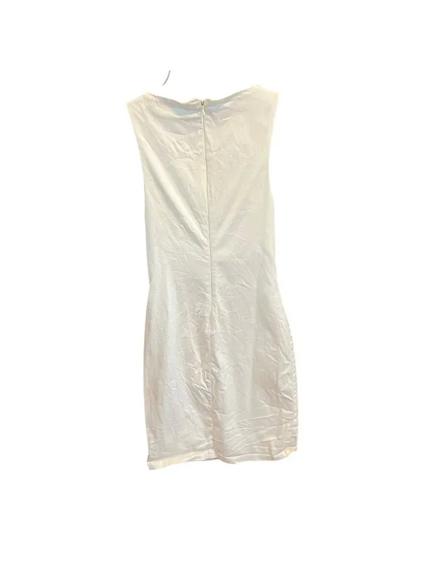 Zara Trafaluc White Embellished Dress Small - Image 4