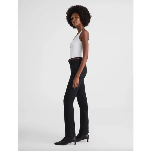 Madewell The Longline Straight Jean Black Frost Comfort Stretch Denim US 28 NWT - Image 3