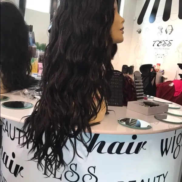 Wig Swisslace Human hair Blende Brown Long Curls - Image 5