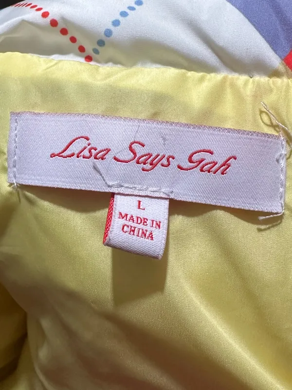 Lisa Says Gah Lady Puffer Jacket Cirque Argyle Large - Image 9