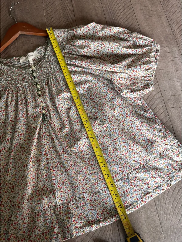 The GREAT. The Honey Top in Cream Mini WildFlower Print Women’s size 1 Small - Image 12