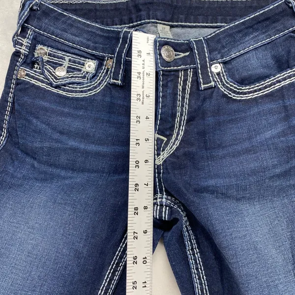 True Religion Jeans Slim Straight Dark Wash Denim Women's Size‎ 27 - Image 5