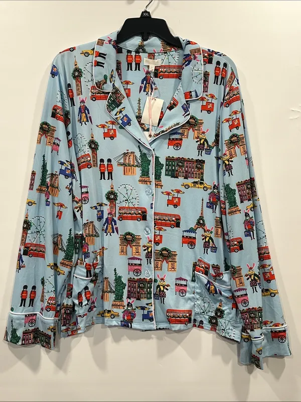 Beauty Sleep Social Eloise Cozy Pajama Set 2pc NEW Holiday Hopping XXL - Image 2