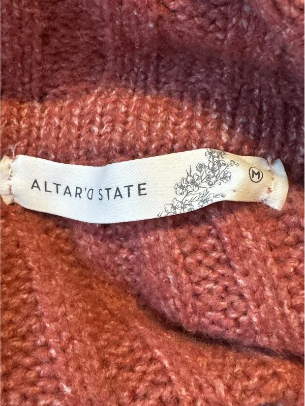 Altar'd State Women's Medium Rose Off-Shoulder Ribbed Knit M - Image 3
