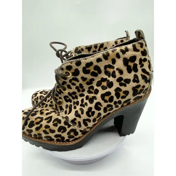 Sperry Princetons Top Sider Princeton boot leather lace up pony hair chunky heel - Image 5