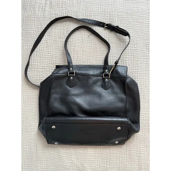 Coach Charlie Tote Bag Large Black Leather Shoulder‎ Handbag Purse - Image 5
