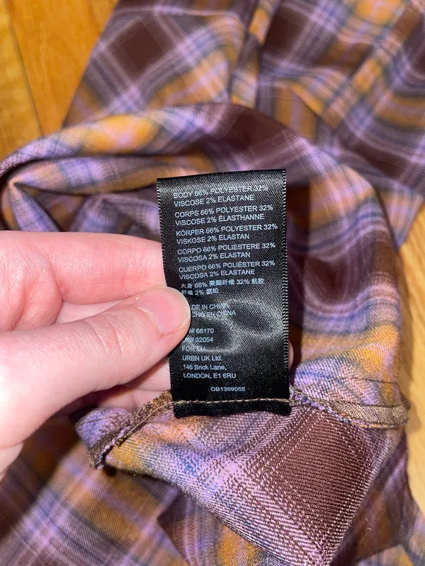 Urban Outfitters brown and purple plaid mini dress - Image 6