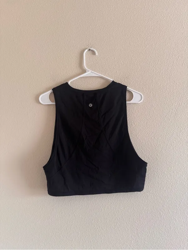 Lululemon Black Sleeveless Crop Tank Top - Image 2