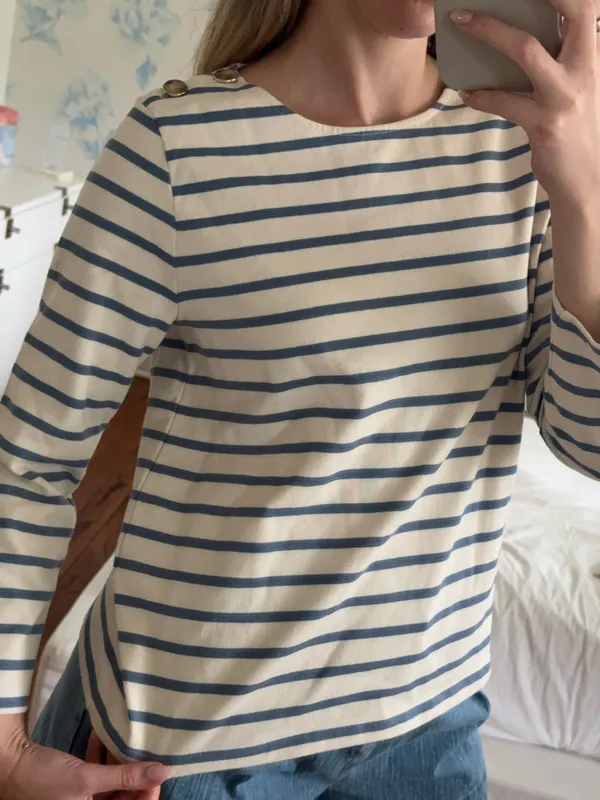 Sézane Stripe Shirt Top Blue  - Image 2