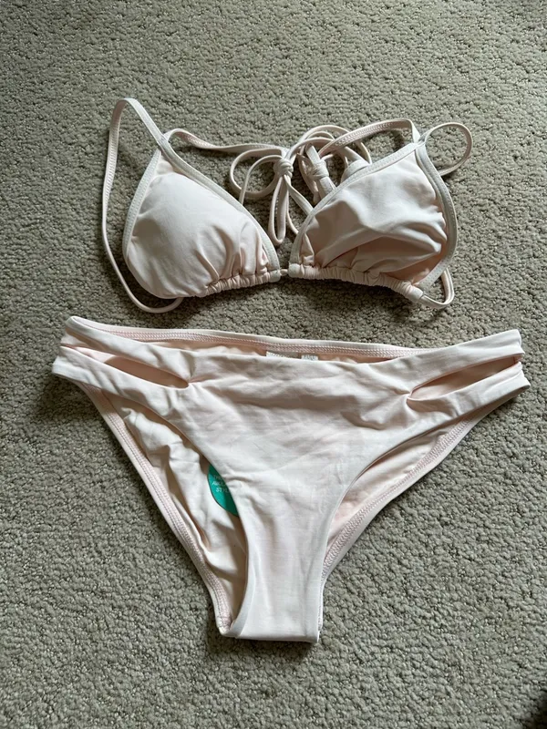 NWT L*Space triangle bikini set light pink - Image 2