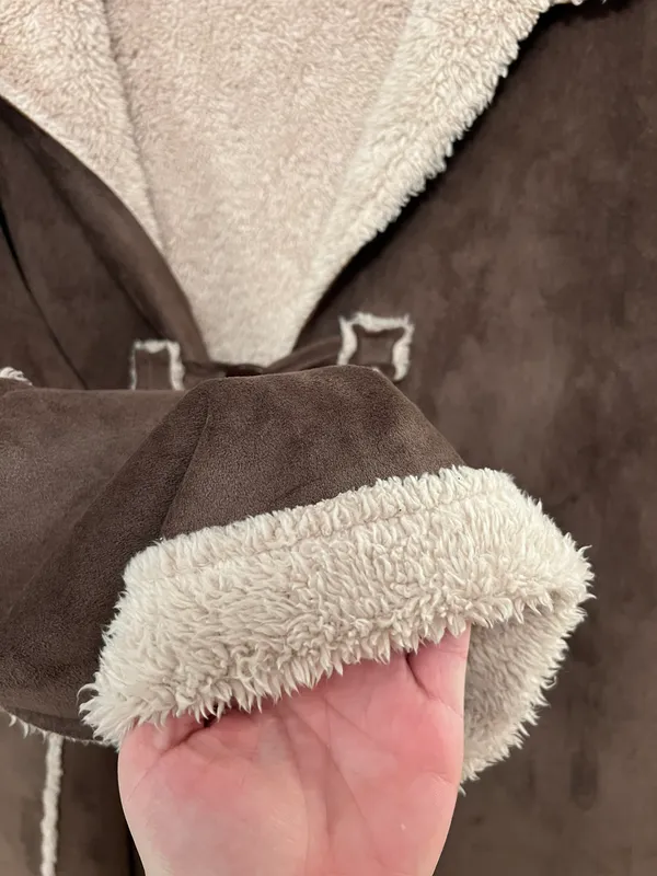 Brown Faux Shearling Jacket (Size 1X) - Image 4