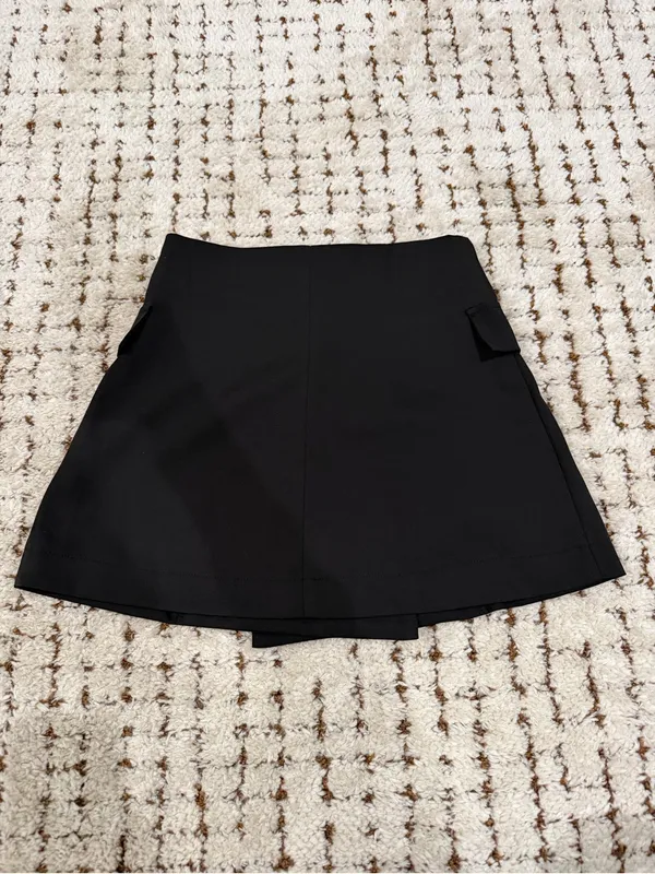 O.VIANCA — High Waist Black Button-Front A-Line Skirt - Image 2