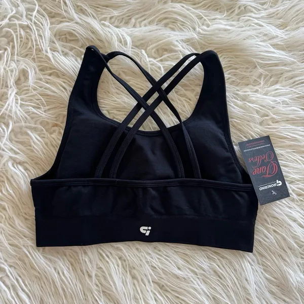 IronGrind Reborn Double Crossover Sports Bra Jet Black Size Small - Image 5