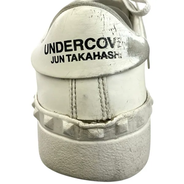 Valentino Garavani Rockstud Women's White Lace Up Low Top Leather Sneakers Sz 9 - Image 8