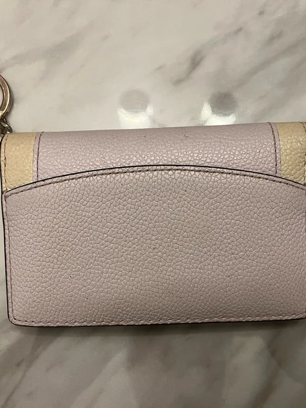 kate spade Two-Tone Pebbled Leather Bifold Wallet in Purple and Cream - Image 3