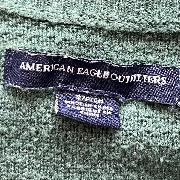 American eagle green crew neck sweater preppy goblin core granola girl academia - Image 5