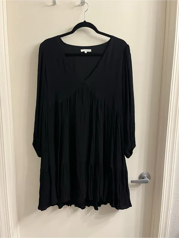Z Supply Maxine Mini Dress in Black Size Large - Image 3