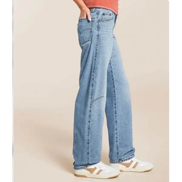 Levi's Premium‎ Baggy Dad Barrel Tapered Jean Easy Days Medium Wash Blue 25 - Image 2
