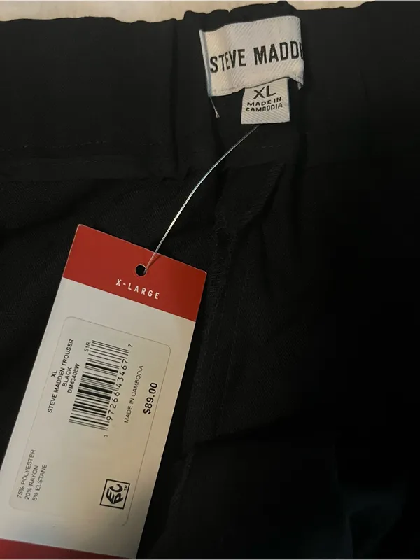 Steve Madden Black Wide-Leg Pleated Trousers - Image 8